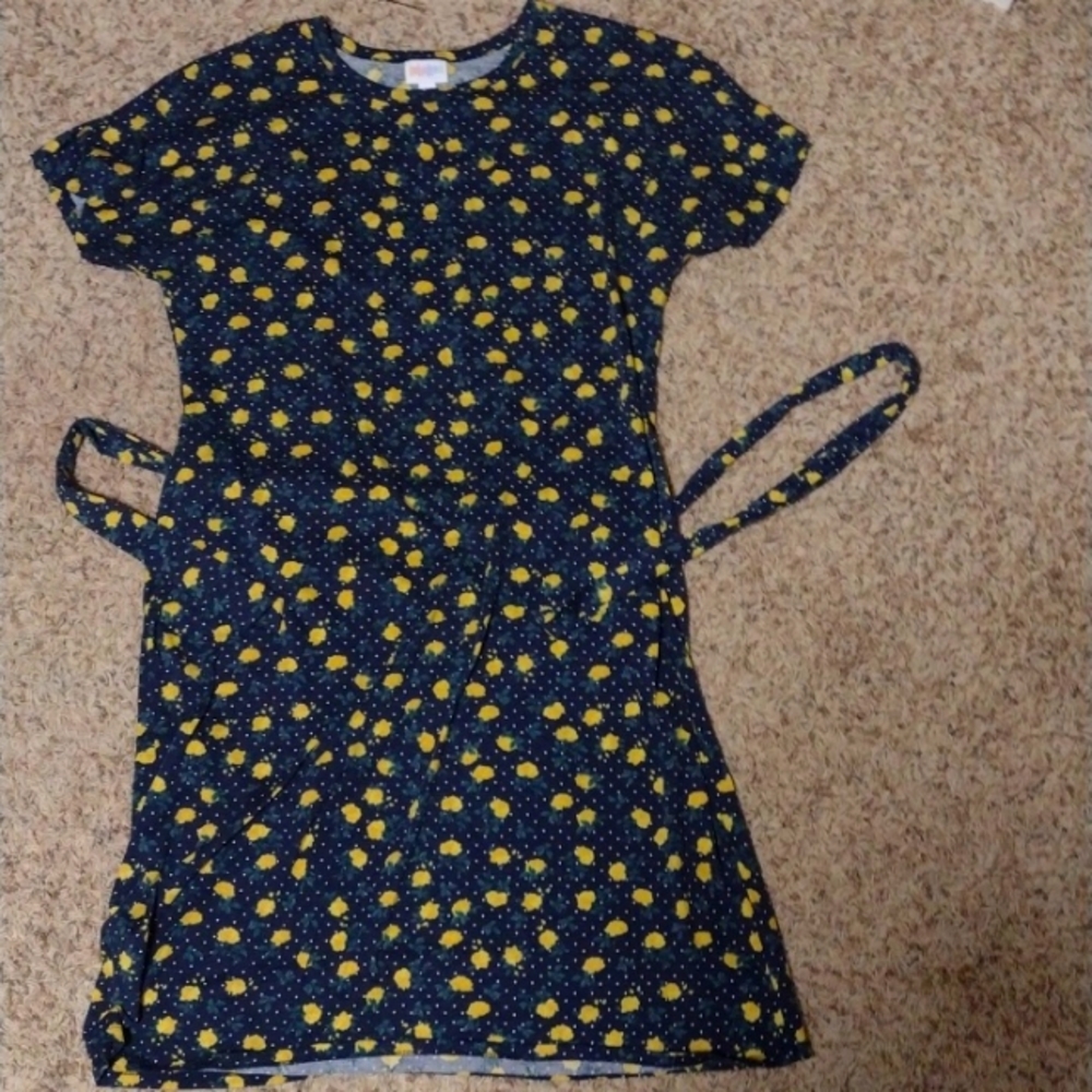 LuLaRoe Dress Yellow Rose Design